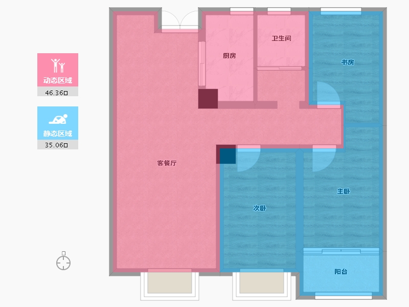 山东省-烟台市-紫金名城-71.90-户型库-动静分区