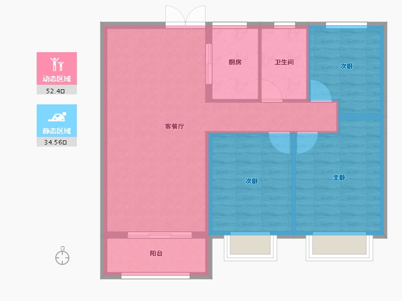 山西省-临汾市-恒基中心城-78.85-户型库-动静分区