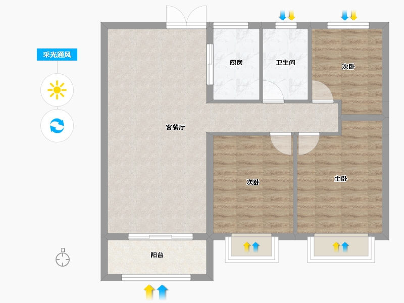 山西省-临汾市-恒基中心城-78.85-户型库-采光通风