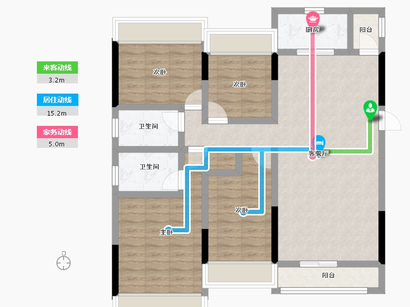 广东省-江门市-国扬山语雅景-95.34-户型库-动静线