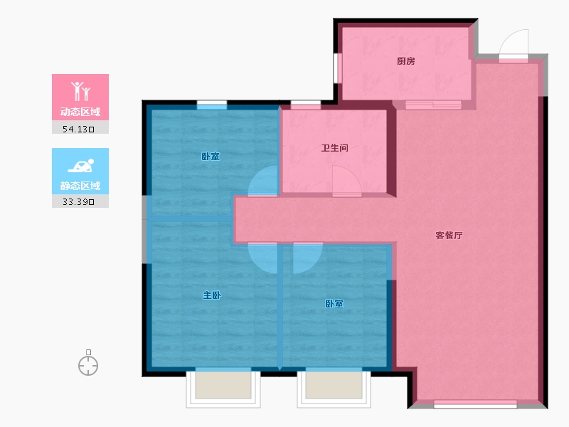 内蒙古自治区-赤峰市-赤峰恒大珺睿府-79.20-户型库-动静分区