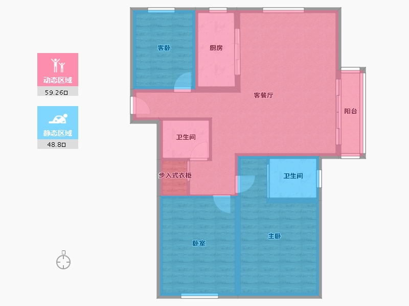 河北省-廊坊市-新城·昕樾-96.86-户型库-动静分区