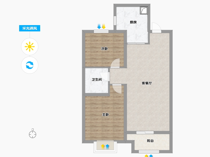 山西省-太原市-中国中铁·诺德城-71.20-户型库-采光通风