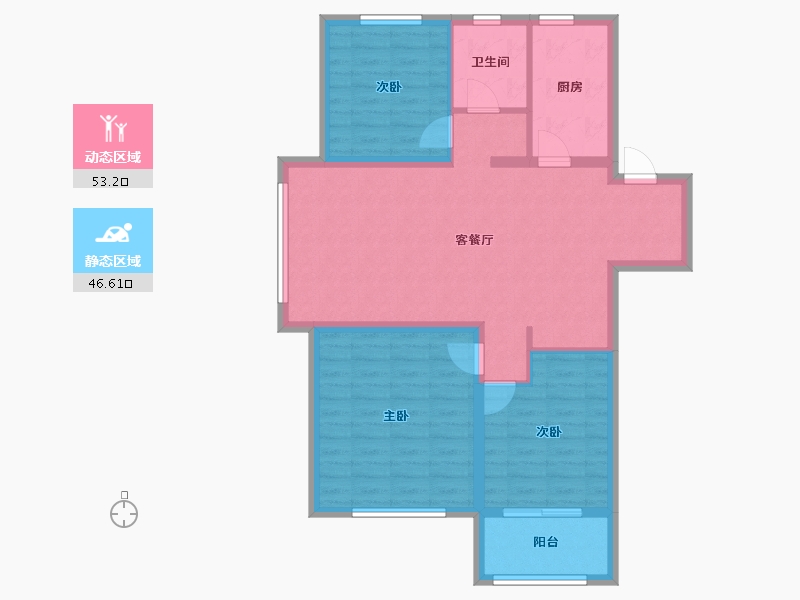 山东省-德州市-德达东建馨园-89.87-户型库-动静分区