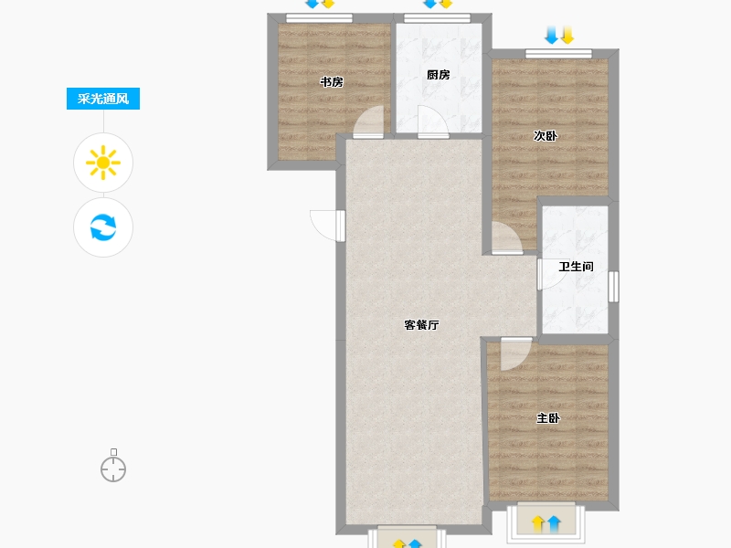 河北省-保定市-中建玖居匠心阁-81.66-户型库-采光通风