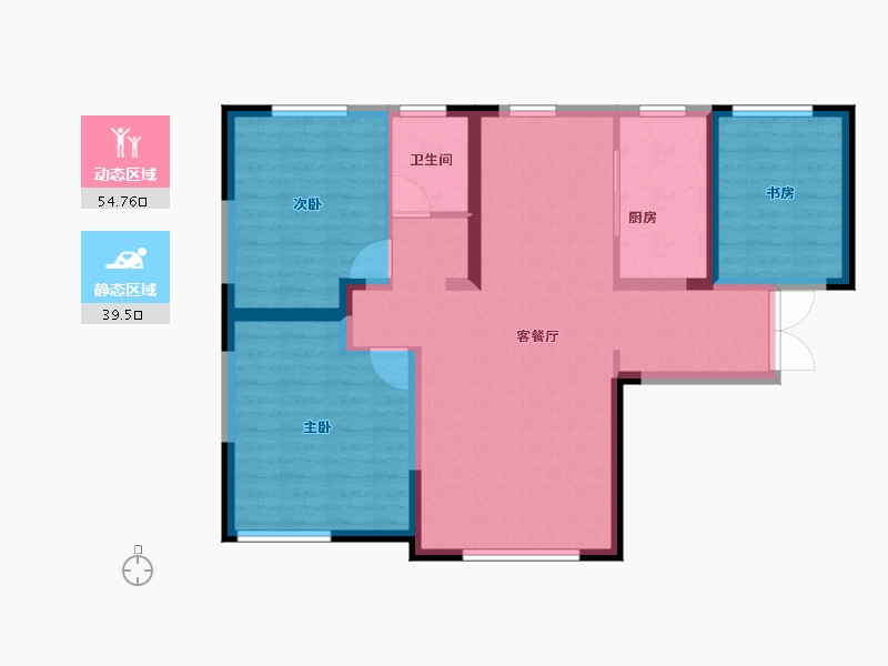 新疆维吾尔自治区-乌鲁木齐市-盛世学府文庭雅苑-84.29-户型库-动静分区