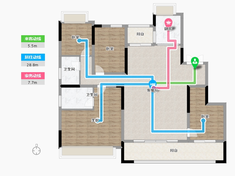 湖南省-长沙市-建发玖洲和玺-140.80-户型库-动静线