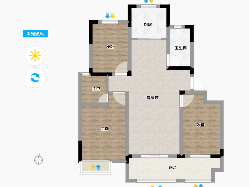 安徽省-池州市-天逸华府南苑-92.52-户型库-采光通风