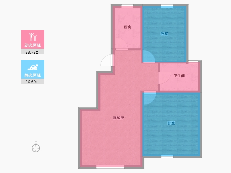 内蒙古自治区-赤峰市-赤峰中梁百合四季-58.33-户型库-动静分区