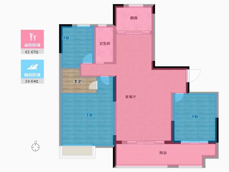 安徽省-池州市-天逸华府南苑-96.85-户型库-动静分区