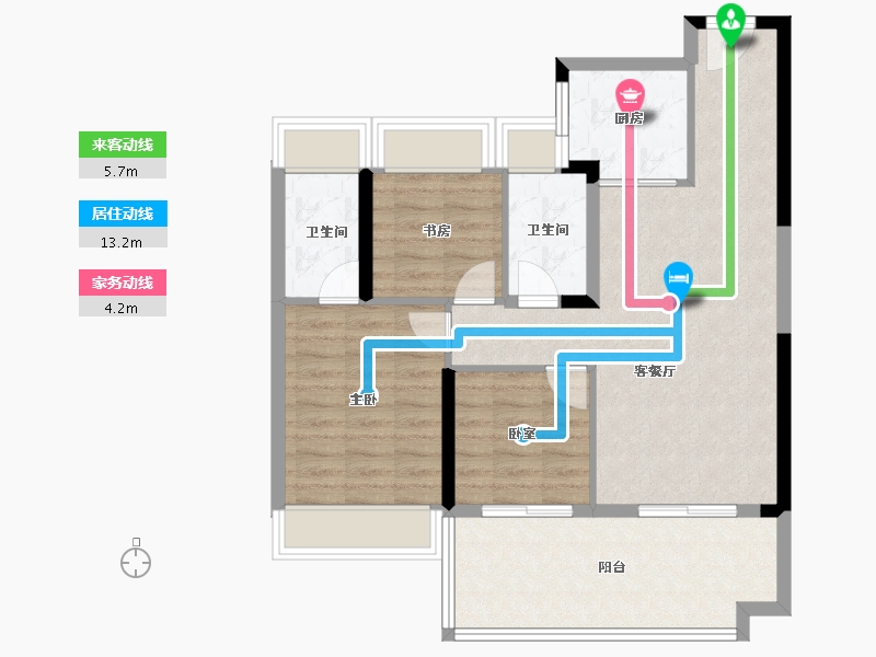 湖北省-荆州市-公安碧桂园楚望府-81.22-户型库-动静线