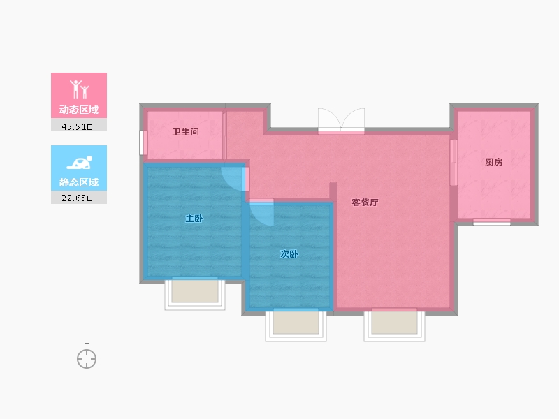 新疆维吾尔自治区-乌鲁木齐市-兵一学府-60.61-户型库-动静分区