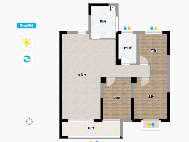 江苏省-连云港市-光伸·绿洲学府-92.00-户型库-采光通风