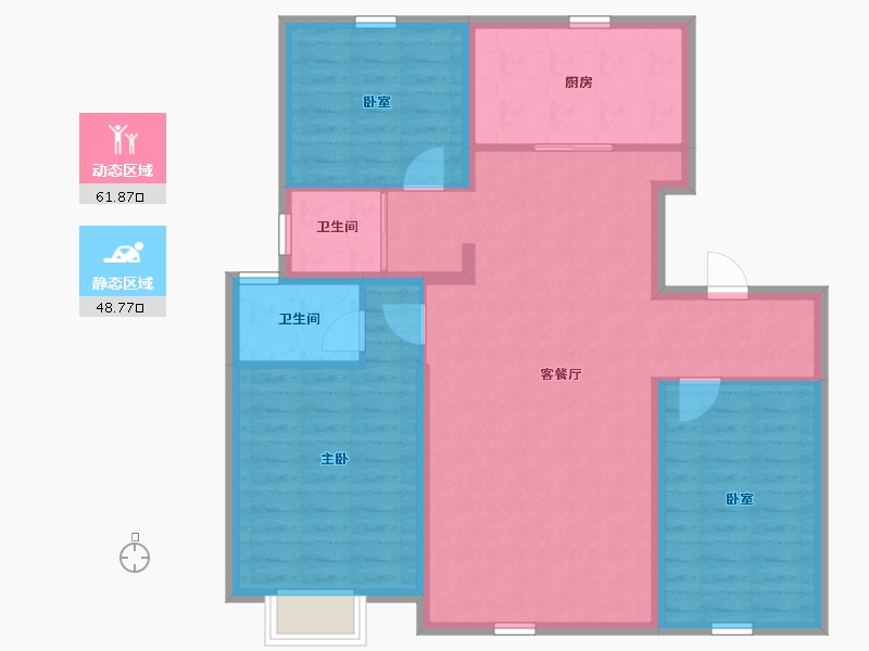 内蒙古自治区-赤峰市-碧桂园珑玥-100.00-户型库-动静分区