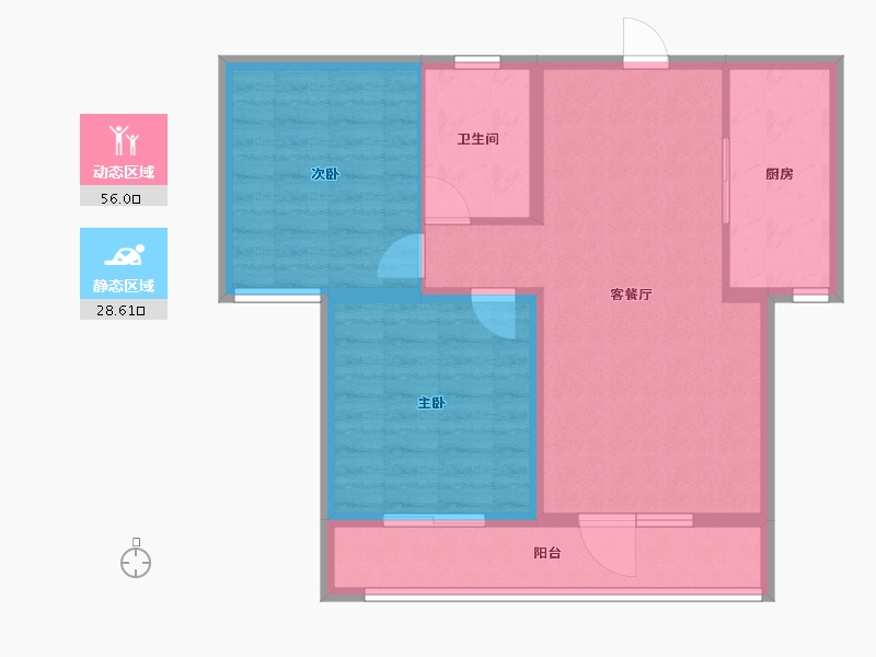 新疆维吾尔自治区-乌鲁木齐市-林曦·9英里-75.75-户型库-动静分区