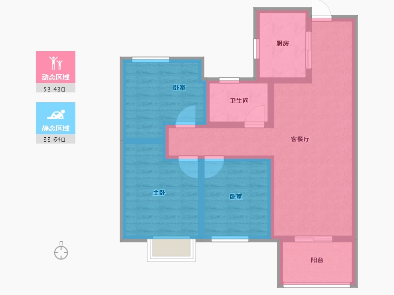 河南省-郑州市-正商左岸-76.50-户型库-动静分区