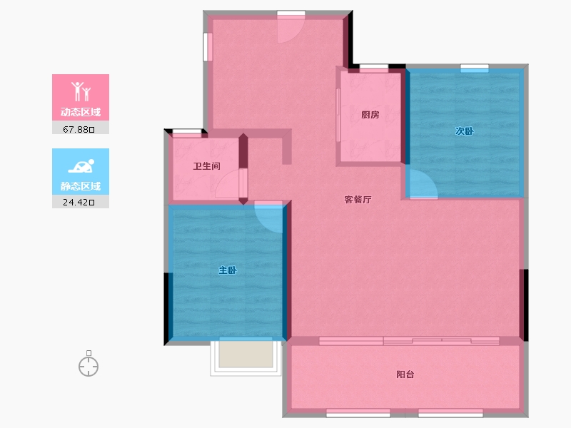 云南省-保山市-恒益景秀东山-82.90-户型库-动静分区