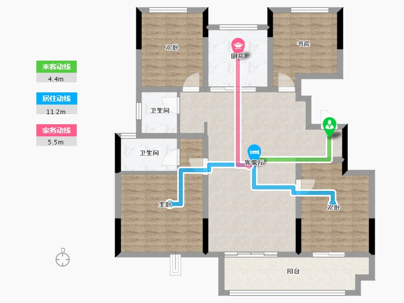 浙江省-绍兴市-振东虞悦府-111.43-户型库-动静线