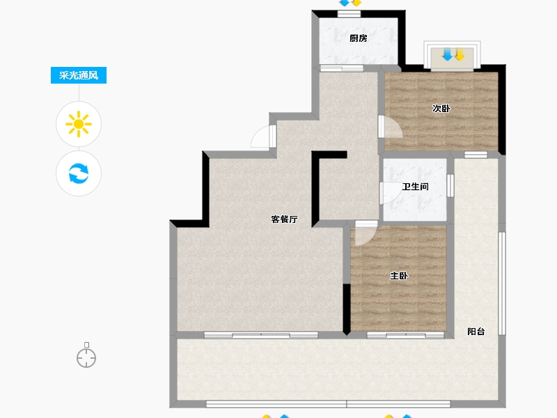 云南省-保山市-恒益景秀东山-111.87-户型库-采光通风