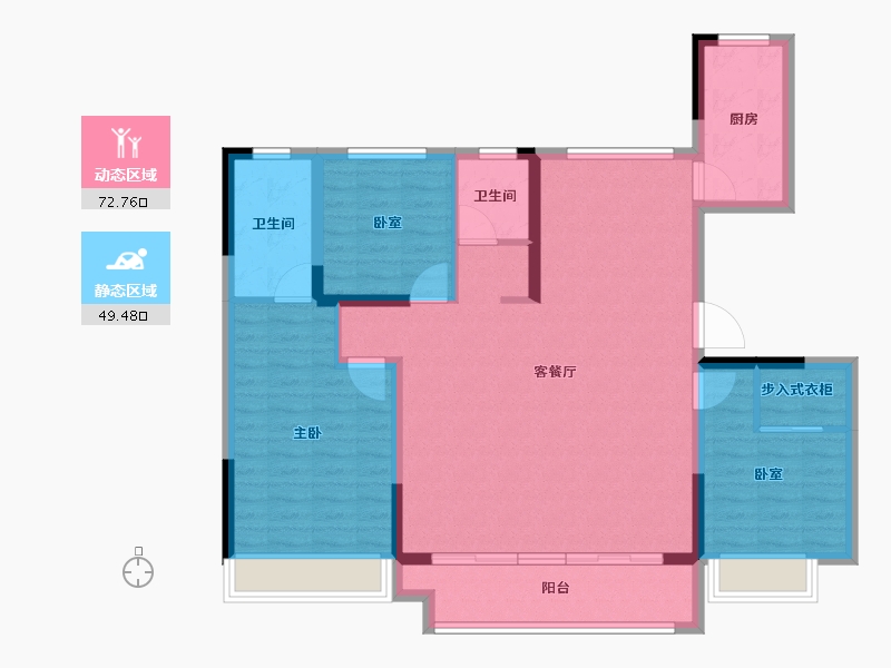 河南省-焦作市-焦作世合万达·玺悦苑-110.24-户型库-动静分区