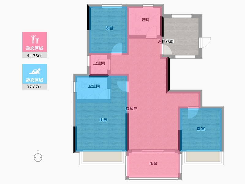 河南省-郑州市-浩创•梧桐茗筑-79.19-户型库-动静分区