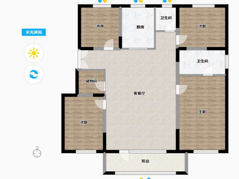 辽宁省-沈阳市-金地樾檀山-138.58-户型库-采光通风