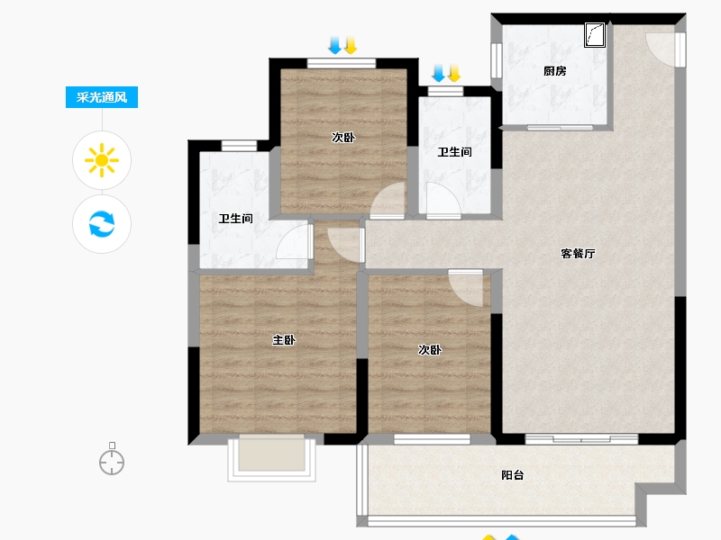 江苏省-连云港市-国投欧亚·紫宸-94.00-户型库-采光通风