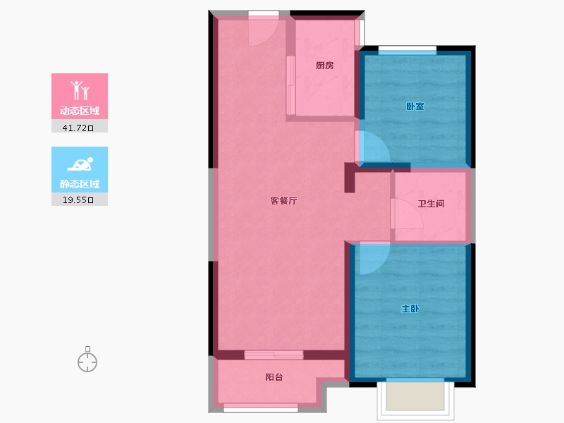 山西省-太原市-万科城市之光·东望-54.13-户型库-动静分区