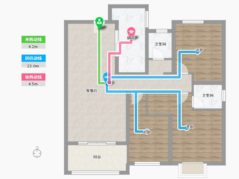 山西省-临汾市-朱雀翰文苑-99.67-户型库-动静线