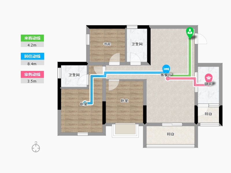 四川省-达州市-科华和润府—期-73.39-户型库-动静线