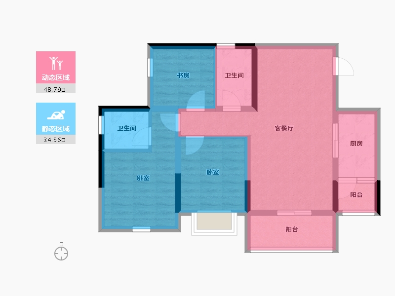 四川省-达州市-科华和润府—期-73.39-户型库-动静分区