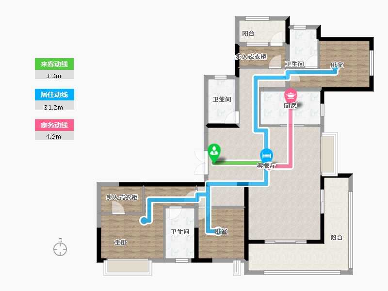 湖南省-长沙市-佳兆业城市广场-141.20-户型库-动静线