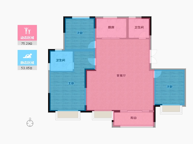 山东省-东营市-众成熙悦华庭-117.13-户型库-动静分区