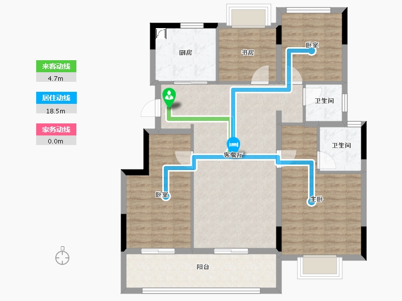 浙江省-杭州市-新希望华发锦粼云荟-99.76-户型库-动静线