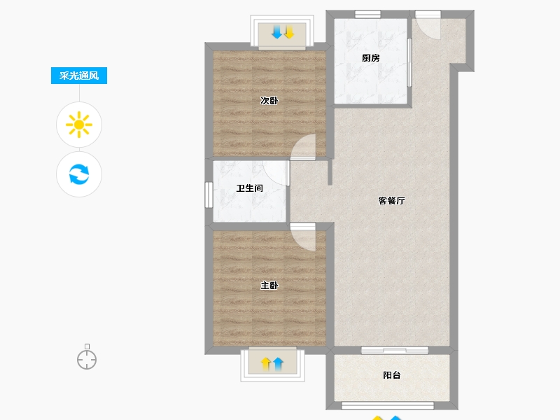 江苏省-苏州市-复游城太仓-74.05-户型库-采光通风