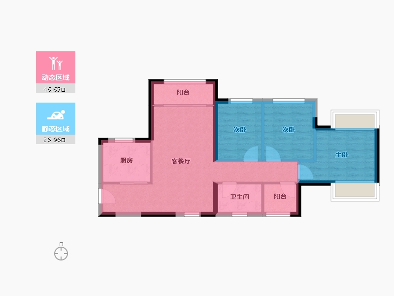 福建省-厦门市-中海环东时代-65.60-户型库-动静分区