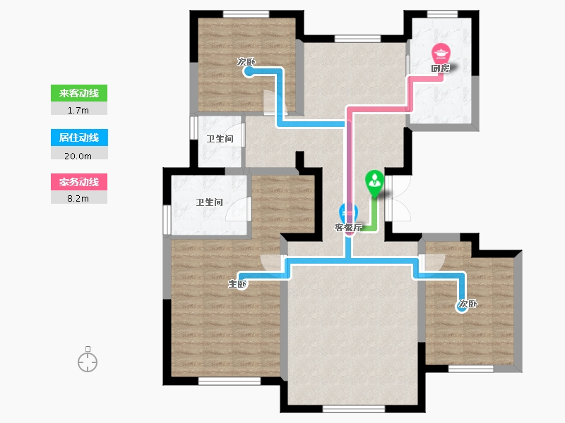 新疆维吾尔自治区-乌鲁木齐市-盛世学府文庭雅苑-103.03-户型库-动静线