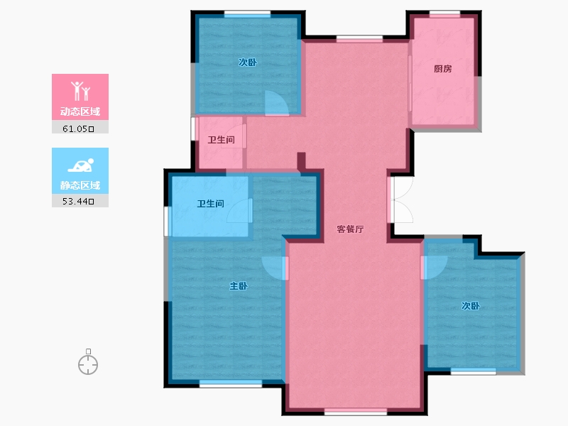 新疆维吾尔自治区-乌鲁木齐市-盛世学府文庭雅苑-103.03-户型库-动静分区