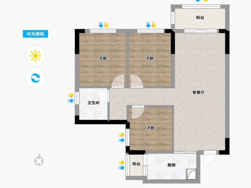 四川省-成都市-新川樾-75.15-户型库-采光通风