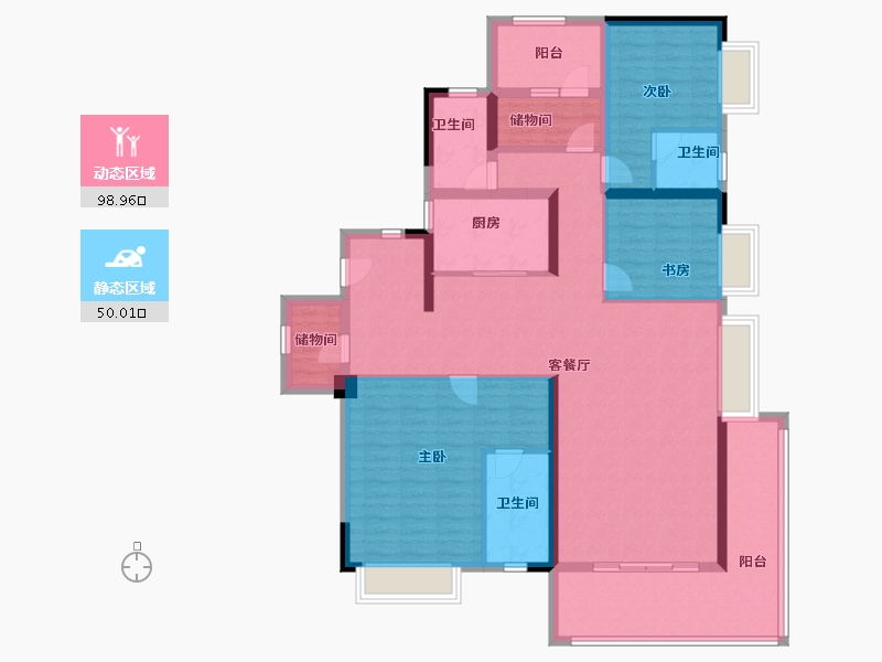 湖南省-长沙市-佳兆业城市广场-132.70-户型库-动静分区