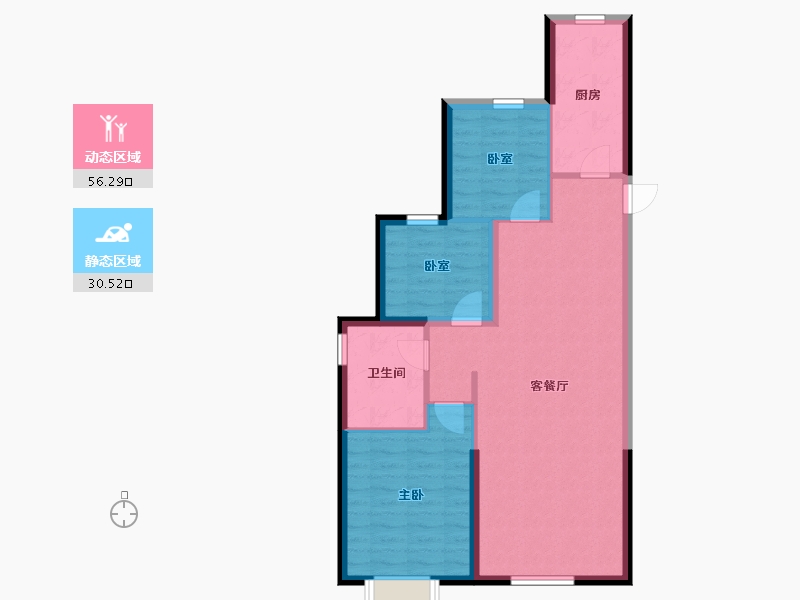 内蒙古自治区-赤峰市-赤峰恒大珺睿府-78.40-户型库-动静分区