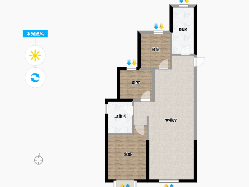 内蒙古自治区-赤峰市-赤峰恒大珺睿府-78.40-户型库-采光通风