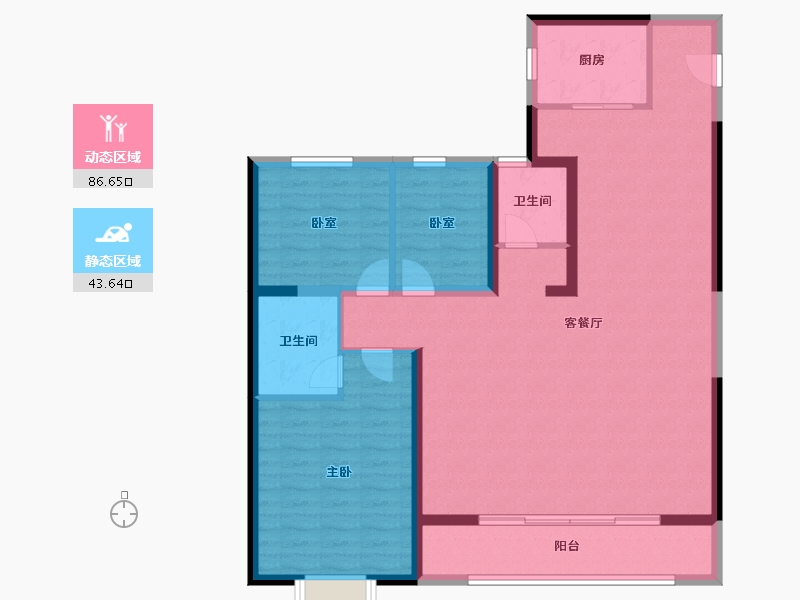 山西省-太原市-万科城市之光·东望-118.40-户型库-动静分区