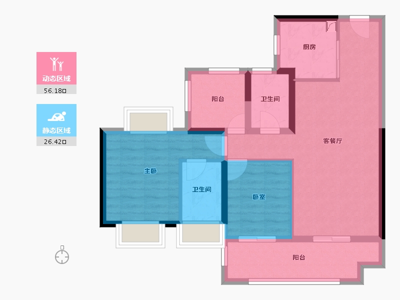 广东省-惠州市-方直星图-76.00-户型库-动静分区