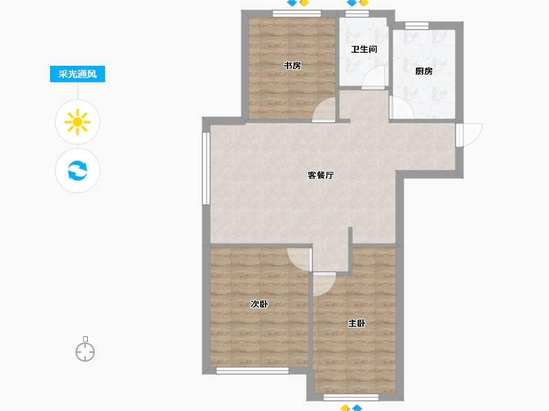 内蒙古自治区-赤峰市-百合苑系和苑熙苑-78.45-户型库-采光通风