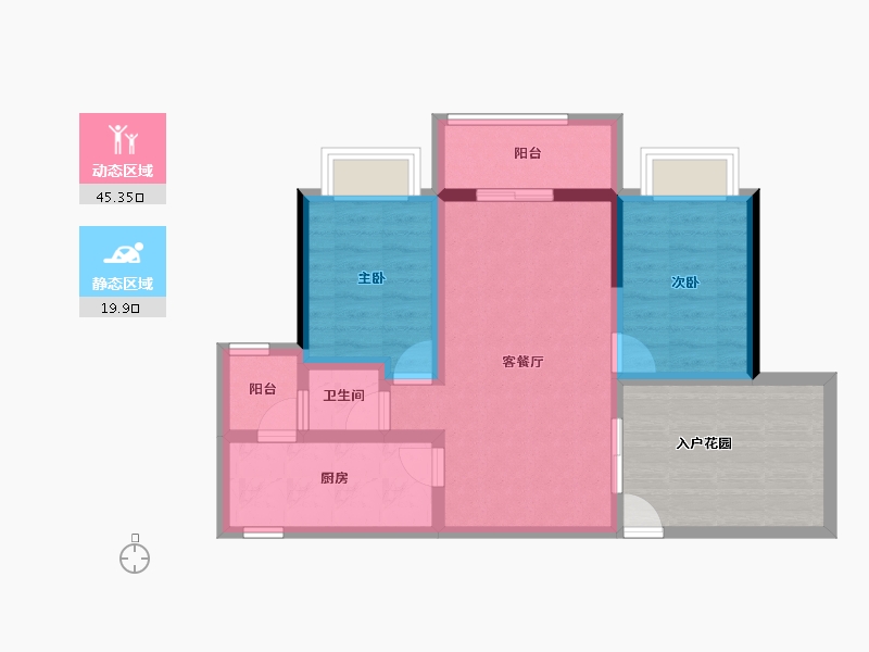 广东省-江门市-国扬山语雅景-69.08-户型库-动静分区