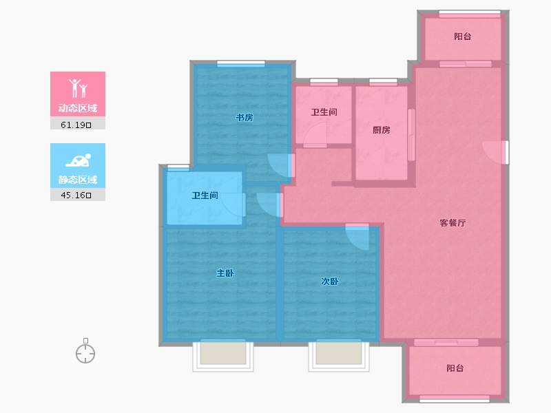 北京-北京市-美豪澜庭-94.97-户型库-动静分区