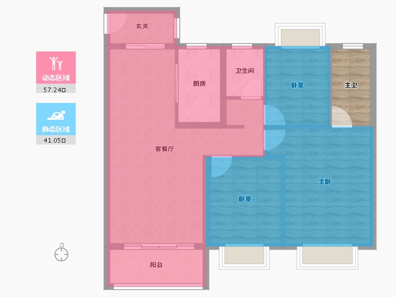 江西省-景德镇市-阳光城文澜云邸-94.40-户型库-动静分区