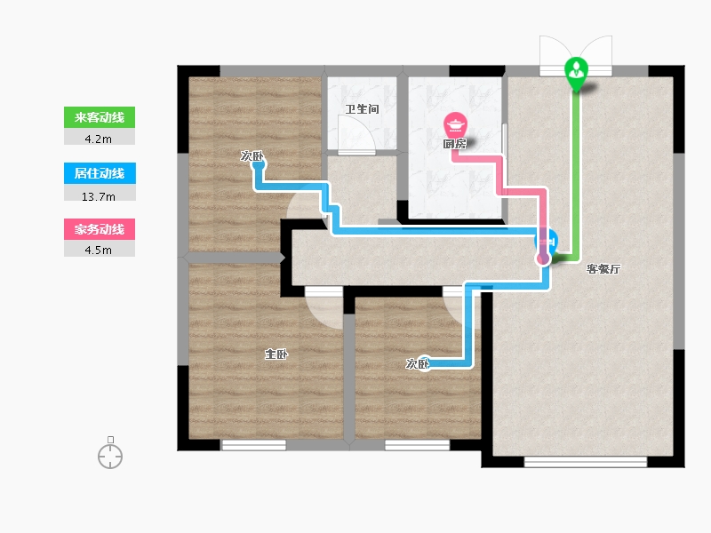 新疆维吾尔自治区-乌鲁木齐市-盛世学府文庭雅苑-87.00-户型库-动静线