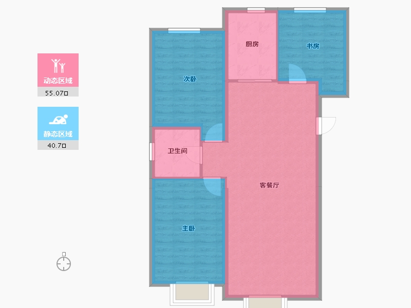 河北省-保定市-中建玖居匠心阁-86.85-户型库-动静分区